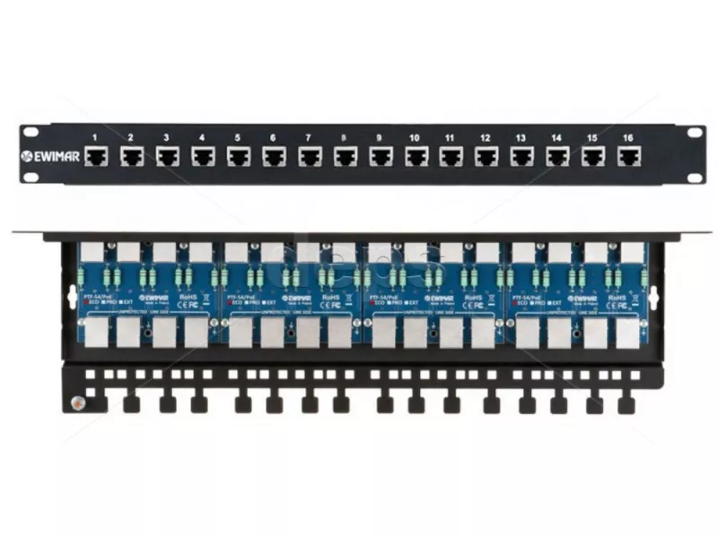 16-канальний пристрій грозозахисту Ewimar PTU-616R-EXT/PoE