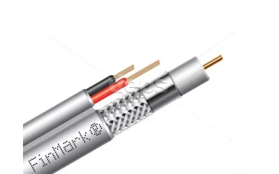 Абонентський коаксіальний кабель  FinMark F5967BV-2x0.75 POWER з додатковими струмоведучими провідниками F 5967BV black-2x0.75power FinMark (чорний, 305м)