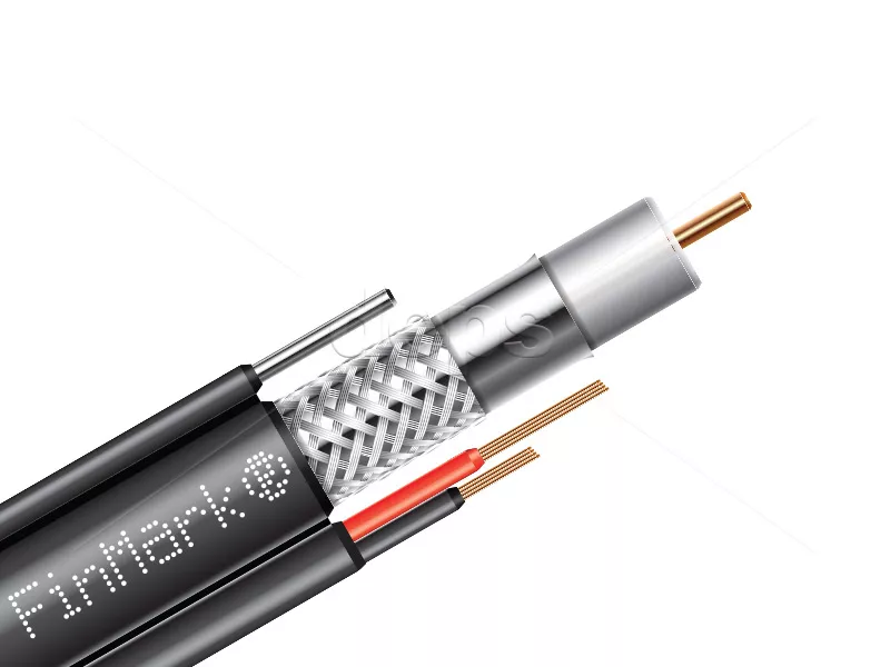 Абонентський коаксіальний кабель  FinMark F5967BVMcu-2x0.75 POWER з додатковими струмоведучими провідниками
