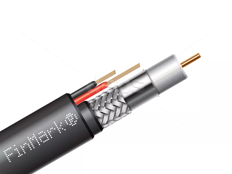 Абонентський коаксіальний кабель  FinMark F690BVcu-2x0.75 POWER РVС з додатковими струмоведучими провідниками