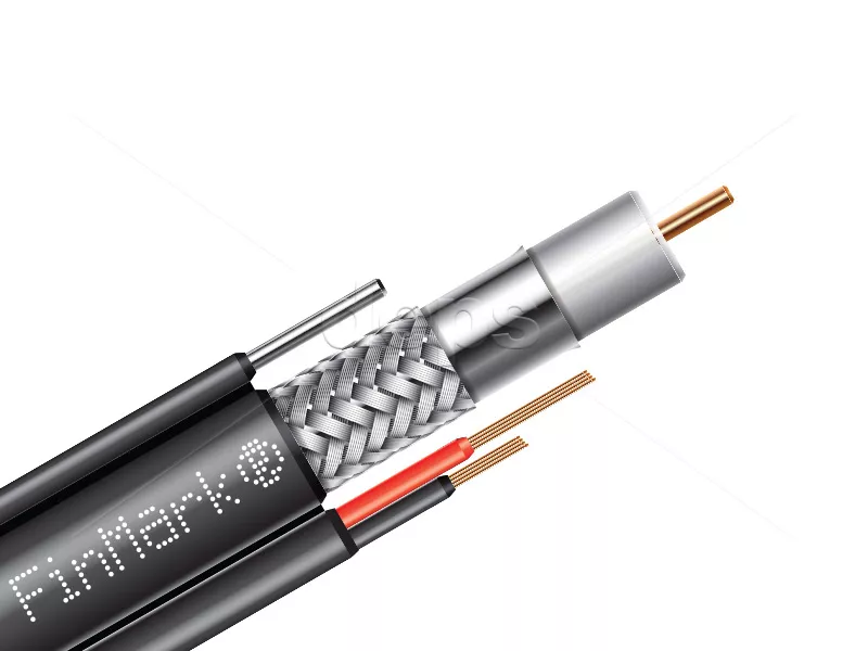 Абонентский коаксиальный кабель FinMark F690BVMcu-2x0.75 POWER с дополнительными токоведущими проводниками