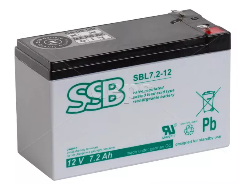 AGM cвинцево-кислотний акумулятор SSB SBL 7.2-12L (12V 7.2Ah)