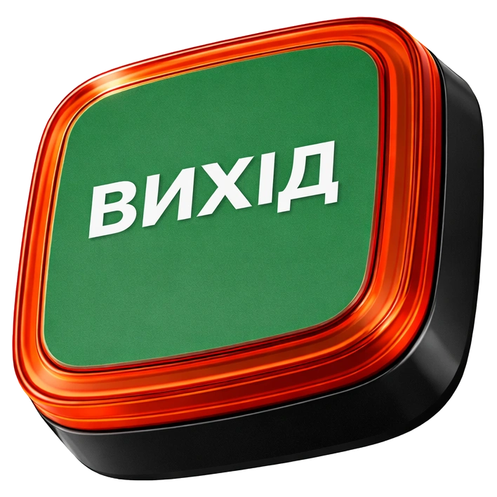 Ajax EN54 FireProtect (VAD) black пожежний світловий "ВИХІД"