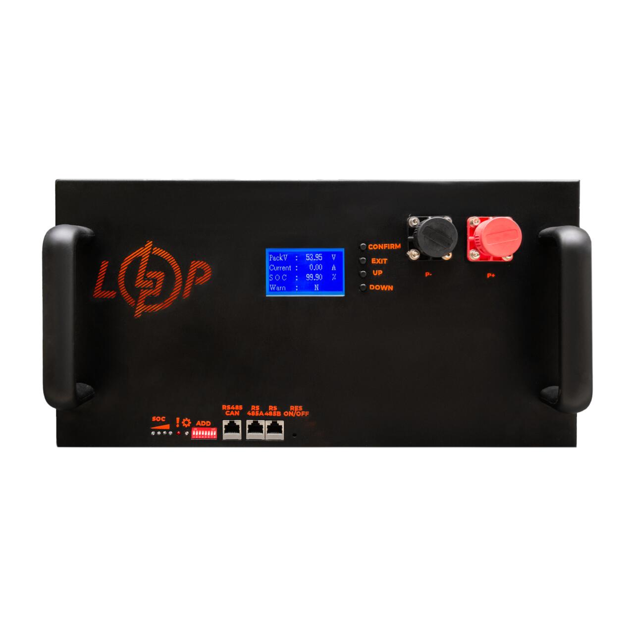Аккумулятор LP LiFePO4 51,2V - 230 Ah (11776Wh) (Smart BMS 200A/100А) с LCD металл RM RS485/CAN