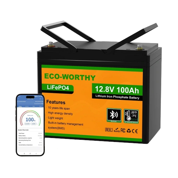 Аккумуляторная батарея Eco-Worthy LiFePO4 12V 100Ah bluetooth