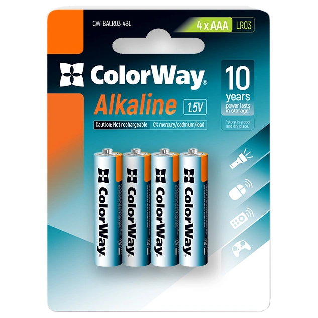 Батарейки СolorWay Alkaline Power щелочные AAA (4 шт) blister