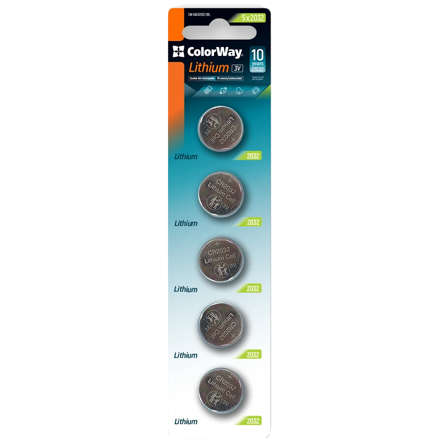 Батарейки СolorWay Lithium Power литий CR2032 (5шт) blister