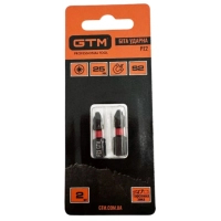 Біта для шуруповерта GTM ударних, PZ2, 25мм, 2шт. (SBI-Z2-25B)