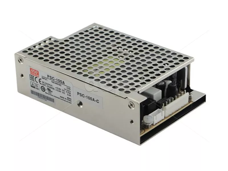 Блок питания Mean Well PSC-100A/PSC-100A-C с функцией UPS (65.5 Вт, ток заряда 2.5А/внешняя АКБ 12В)