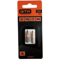 Бита для шуруповерта GTM PH2, 25мм, 2шт. (SB-H2-25B)