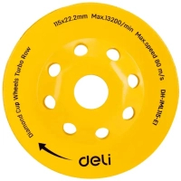 Чашка шлифовальная Deli алмазно 115 x 22,2 (20) мм (EDH-JML115-E1)