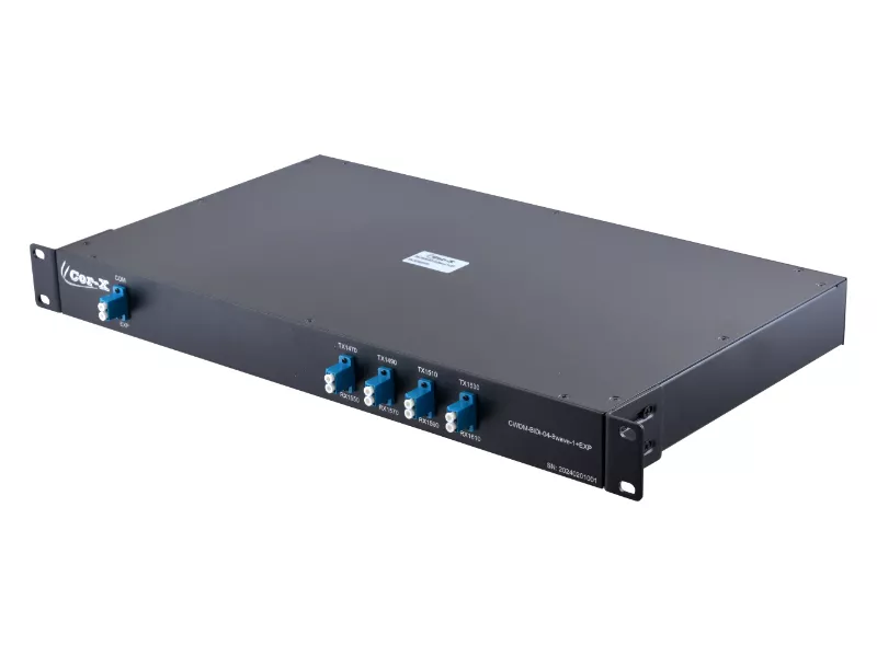 CWDM-BiDi-04-8wave+EXP, Мультиплексор/Демультиплексор 4 канали по одному волокну, 8 довжин хвиль с прохідним портом EXP CWDM-BiDi-04-8wave-2+EXP