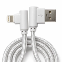 Дата кабель USB 2.0 AM to Lightning 1.0m 2.4A textile 90° corner white XoKo (XK-CTL-005-WH)