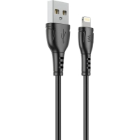 Дата кабель USB 2.0 AM to Lightning 1.0m PVC black Wibrand (WI.DC/BO1B-UL)