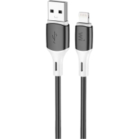 Дата кабель USB 2.0 AM to Lightning 1.0m silicone black Wibrand (WI.DC/MA1B-UL)