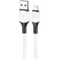 Дата кабель USB 2.0 AM to Lightning 1.0m silicone white Wibrand (WI.DC/MA1W-UL)