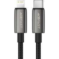 Дата кабель USB 2.0 AM to Lightning 1.2m 30W nylon black Acefast (6974316285410)