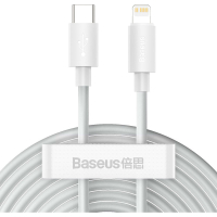 Дата кабель USB 2.0 AM to Lightning 1.5m 20W Simple WisdomKit (2PCS) white Baseus (TZCATLZJ-02)