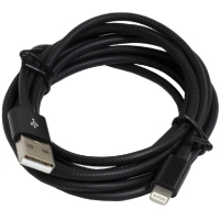 Дата кабель USB 2.0 AM to Lightning 2.0m 2.4A black Patron (CAB-PN-LIGHT-2M-B)