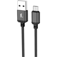 Дата кабель USB 2.0 AM to Micro 5P 1.0m nylon black Wibrand (WI.DC/CO1B-UM)
