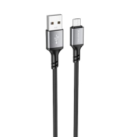 Дата кабель USB 2.0 AM to Micro 5P 1.0m silicone black BOROFONE (6974443386387)
