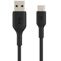 Дата кабель USB 2.0 AM to USB-C 0.15m 15W PVC black Belkin (CAB001BT0MBK)