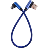 Дата кабель USB 2.0 AM to USB-C 0.25m 90° corner blue Dengos (NTK-TC-UG-SHRT-SET-BLUE)