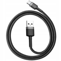 Дата кабель USB 2.0 AM to USB-C 0.5m 3A gray-black Baseus (CATKLF-AG1)