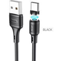 Дата кабель USB 2.0 AM to USB-C 1.0m 3A magnetic X52 black HOCO (6931474735546)
