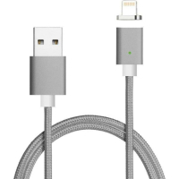 Дата кабель USB 2.0 to Lightning 1.0m 2A magnetic nylon gray Ninja (YT-MCFB-L/Gr/15592)