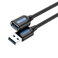 Дата кабель USB 3.0 AM/AF 2.0m black Vention (CBHBH)