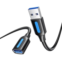 Дата кабель USB 3.2 AM/AF 1.0m 10Gbps PVC black Vention (CBOBF)