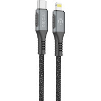 Дата кабель USB-C to Lightning 1.2m CBGPD30WTL1 30W grey Intaleo (1283126518089)