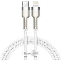 Дата кабель USB-C to Lightning 2.0m Cafule Metal PD 20W white Baseus (CATLJK-B02)