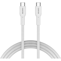 Дата кабель USB-C to USB-C 1.0m OnWire 60CL C-C 60W COLOR Braided 1m White Canyon (CND-CCAP60AB10W)