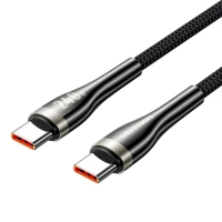 Дата кабель USB-C to USB-C 2.0m 5A nylon braided black Vention (CTYBH)