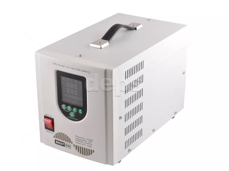 ДБЖ BestEn UPS-1050W-12V (AGM/GEL/LifePO4) (1050 Вт, 12В зовнішня батарея AGM/GEL/LifePO4, макс. струм заряду 30A)