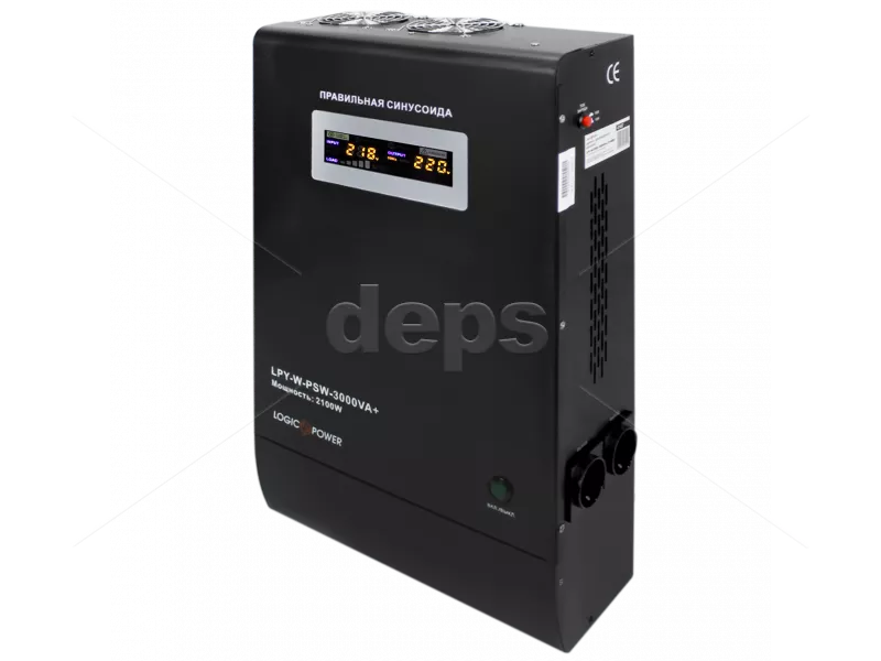 ДБЖ LogicPower LPY-W-PSW-3000VA+ (2100 Вт, струм заряду 10A/15A, зовнішня батарея 48В)