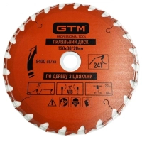 Диск пильный GTM 190×30мм, 24 зуба, по дереву с гвоздями (SBW-19024N)