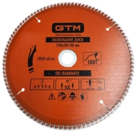 Диск пильний GTM 210×30мм, 100 зубів, по ламінату (SBL-210100)