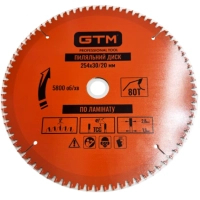 Диск пильный GTM 254×30мм, 80 зубов, по ламинату (SBL-25480)