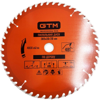 Диск пильный GTM 305×30мм, 48 зубов, по дереву (SBW-30548)