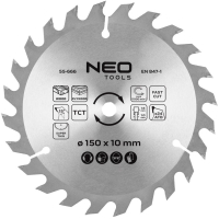 Диск пильный Neo Tools по дереву 150x10-24 1.6мм (55-666)