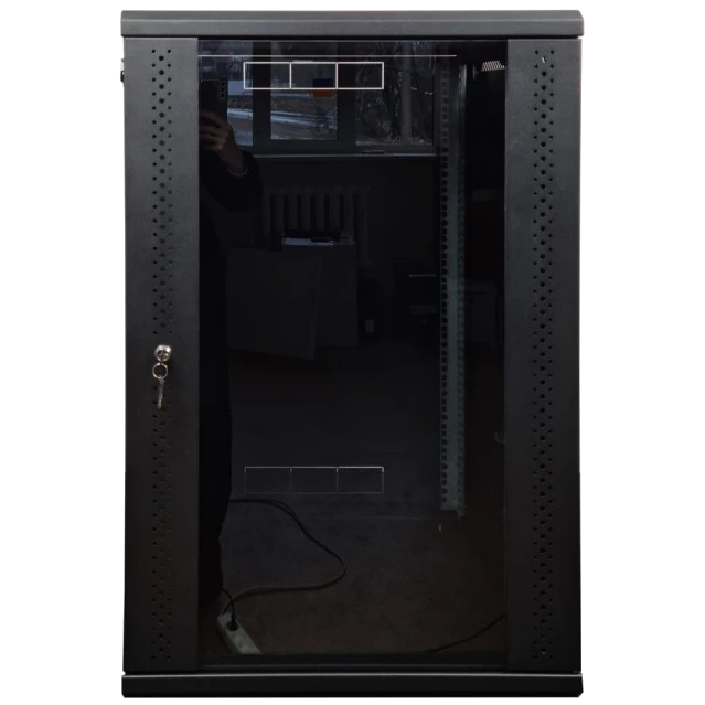 EServer 18U 600х600х907 стекло, черная