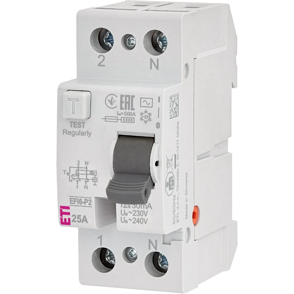 ETI ЕТІ 2р EFI6-P2 25/0,03 тип AC (6kA)