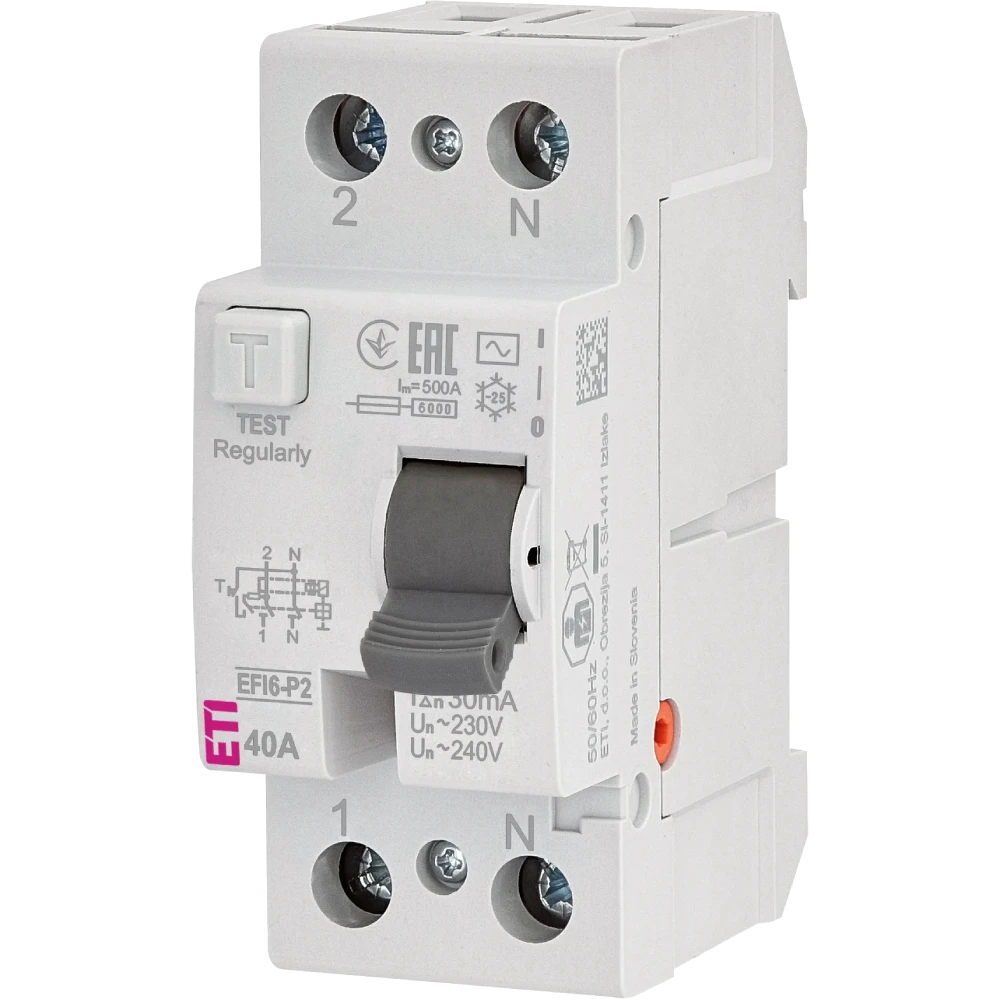 ETI ЕТІ 2р EFI6-P2 40/0,03 тип AC (6kA)