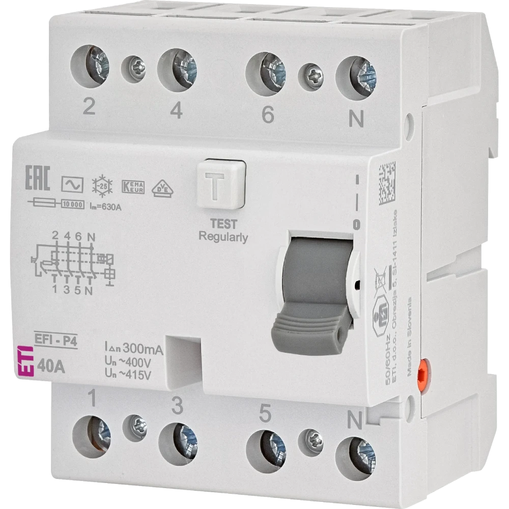 ETI ЕТІ 4р EFI6-P4 40/0,03 тип AC (6kA)