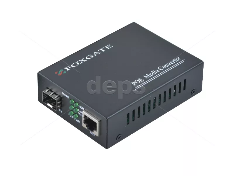 GE POE медиаконвертор FoxGate ECi-SFP1000-FE/GE-POE