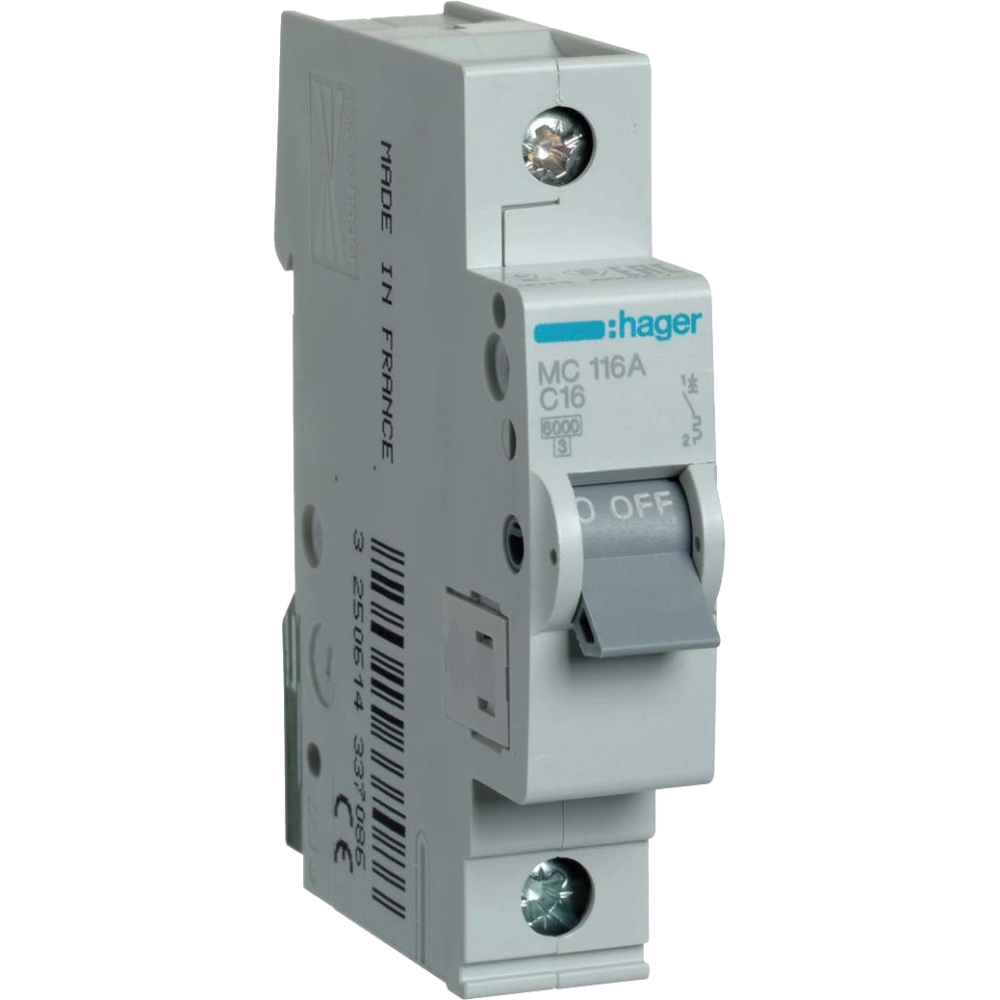 Hager In=16А «C» 6kA MC116A