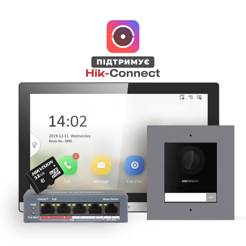 Hikvision DS-KD8003-IME1(B)+DS-KH6350-TE1+HS-TF